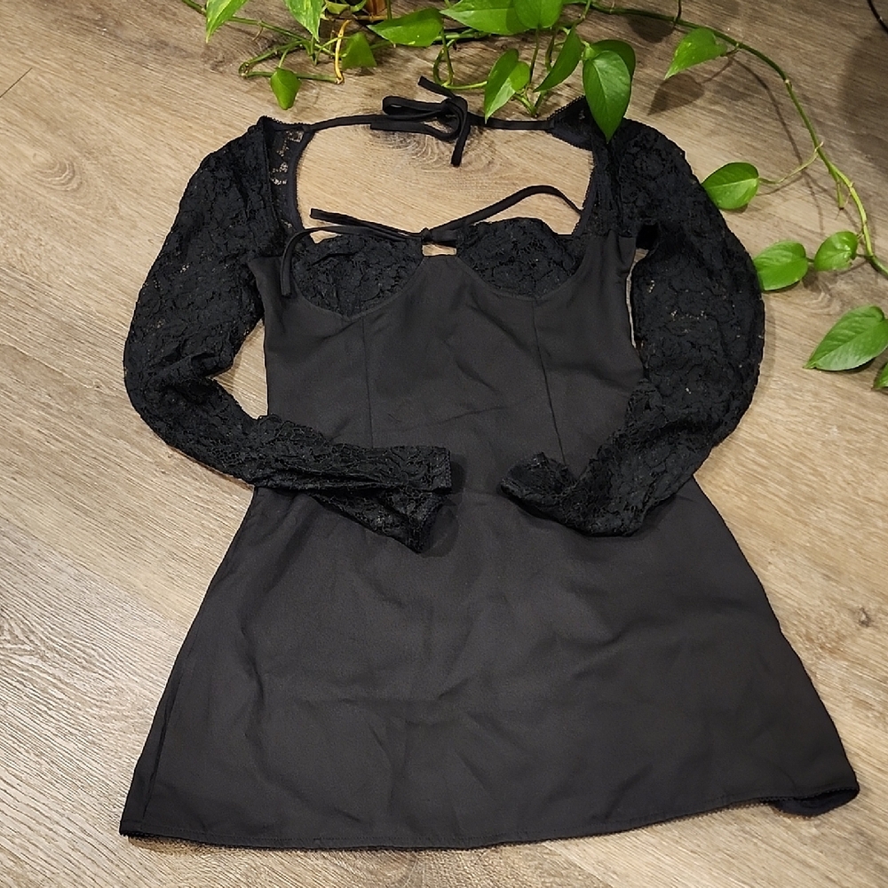 Amazon Black Lace Sleeve Dress